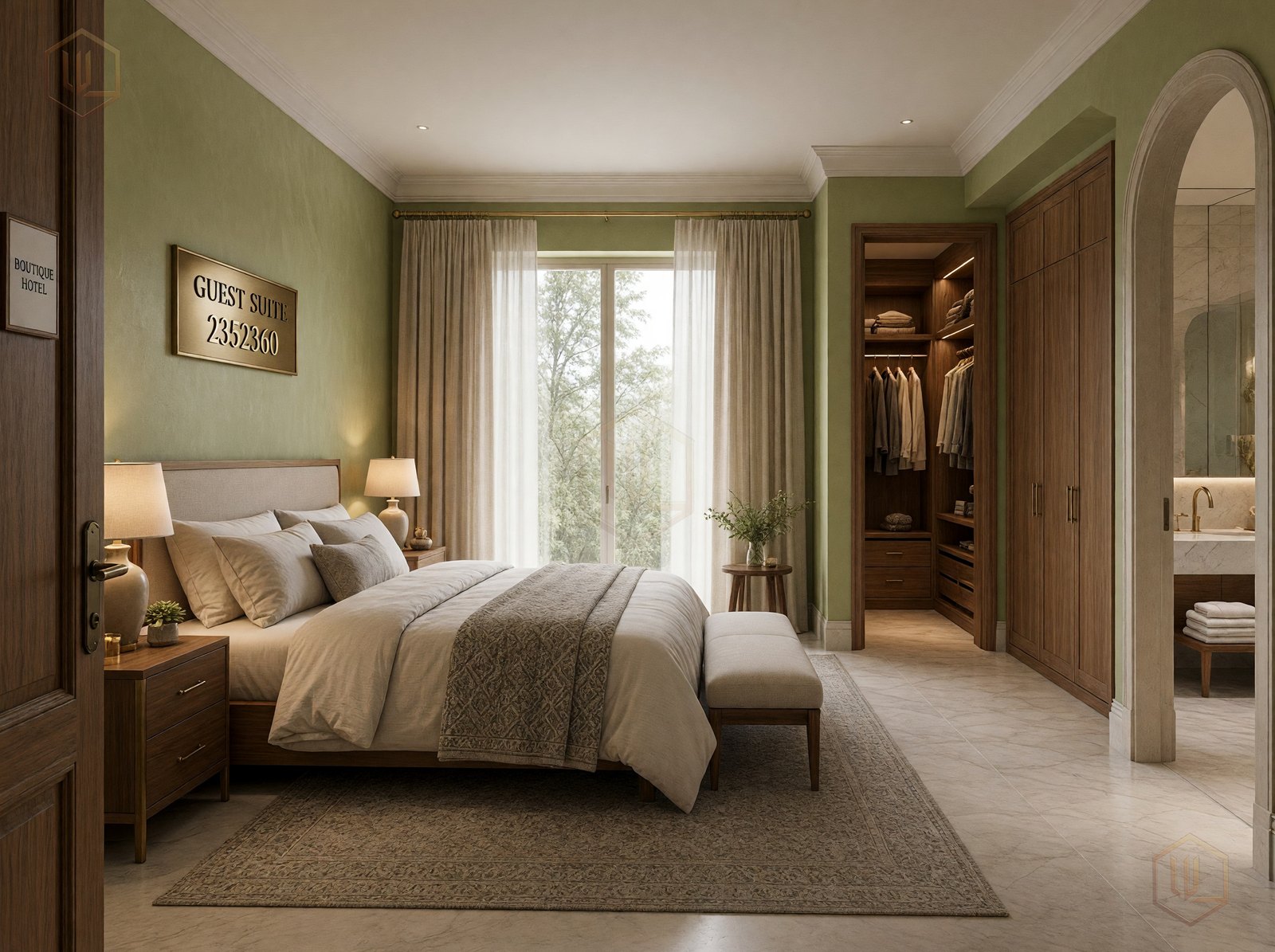 Design visual of a guest suite. Design study.