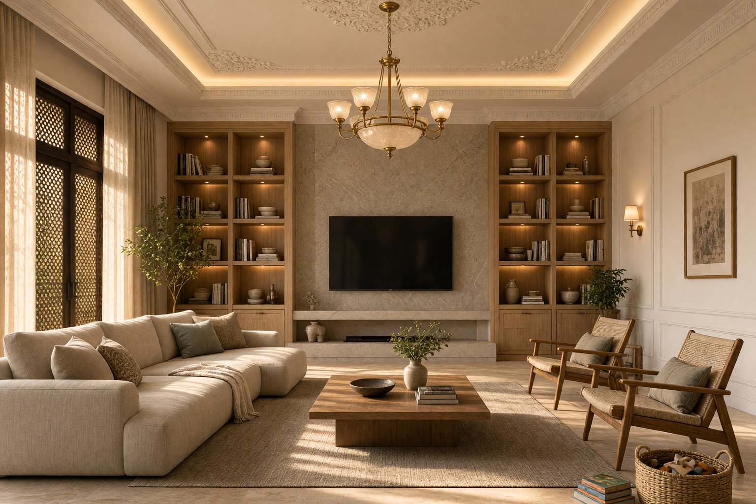 Design visual of a family lounge. Design study.