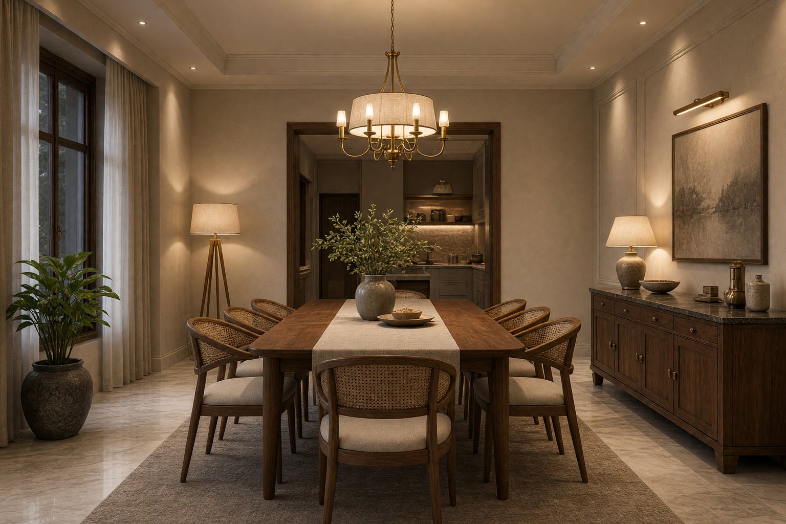 Design visual of a dining room set. Design study.